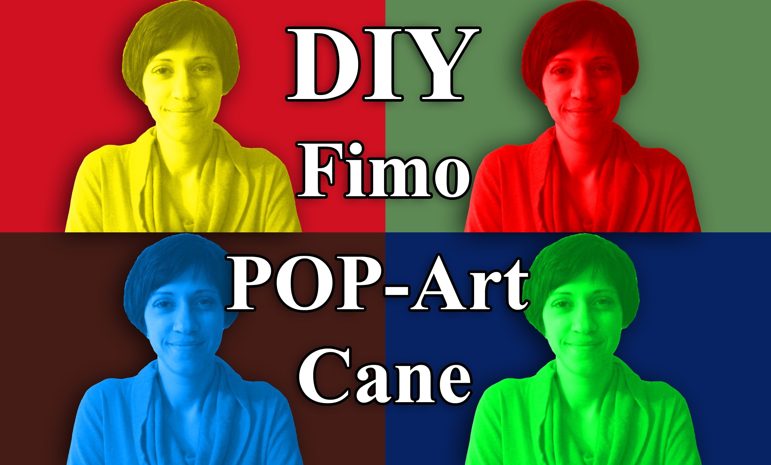 FIMO (Cane) Pop Art Frosch: Polymer Frog - Tutorial [HD.DE] (EN-Sub)