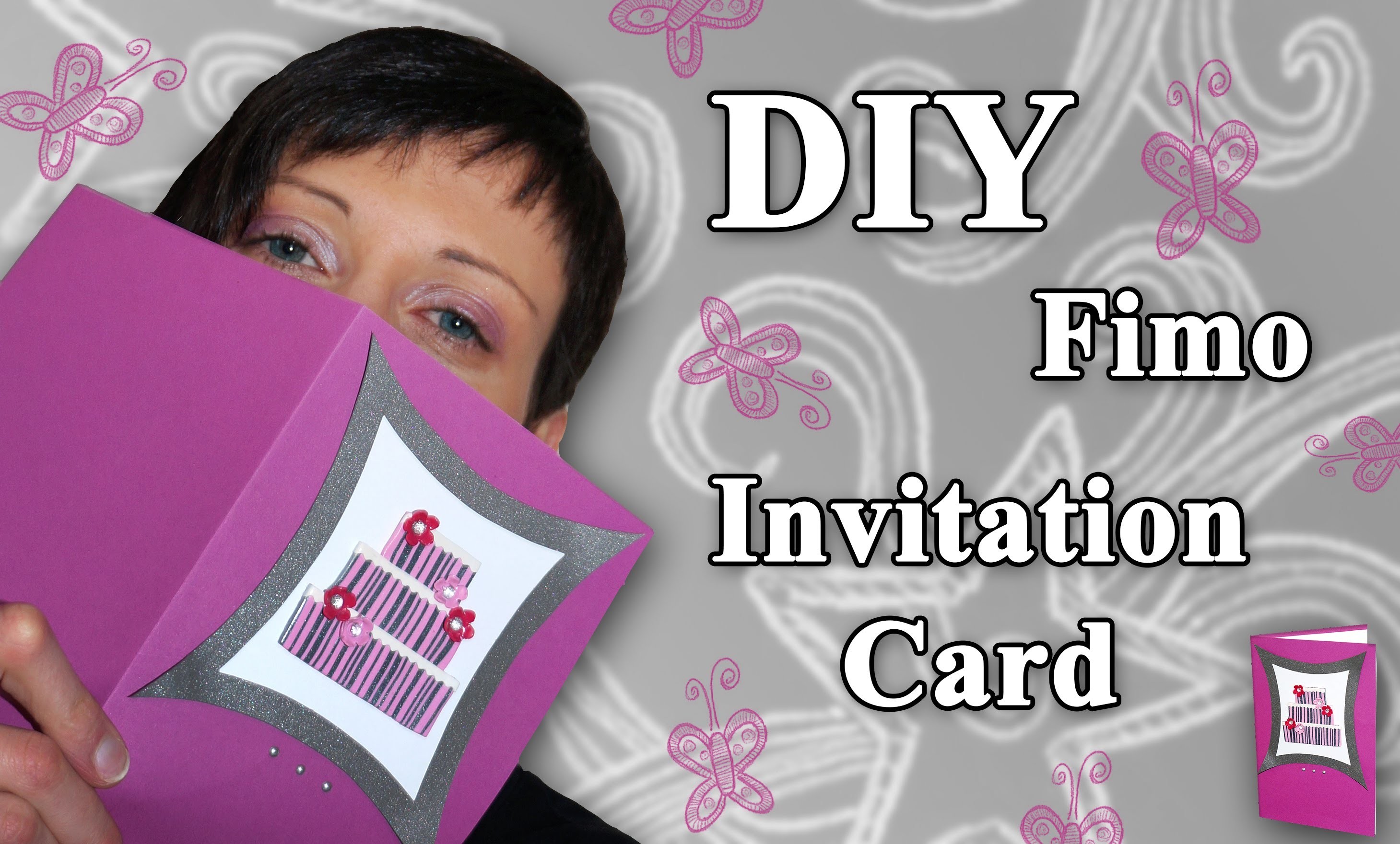 FIMO Karte: Polymer Clay Invitation Card - Tutorial [HD.DE] (EN-Sub)