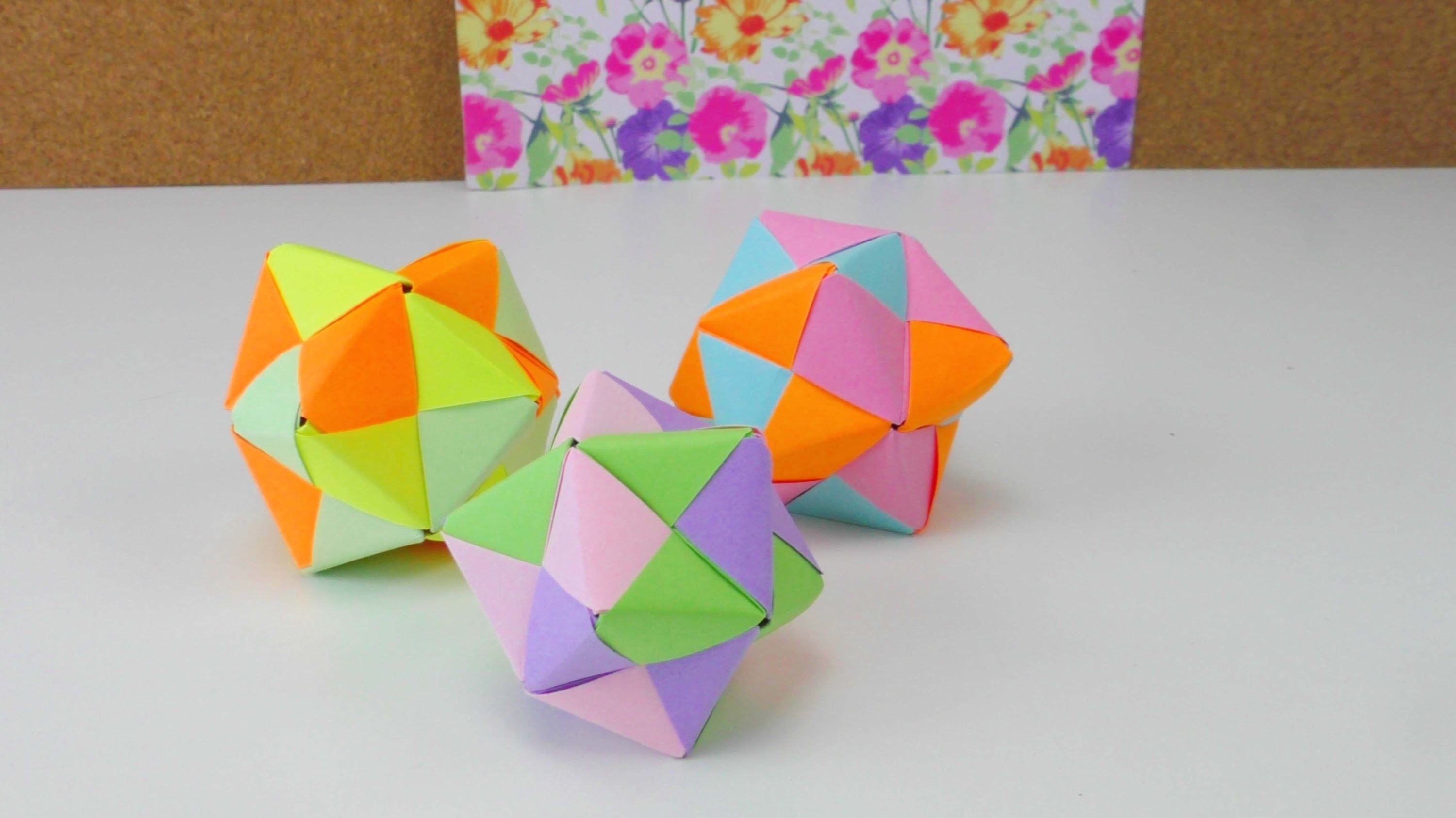 Origami Stern Ball Falten Tutorial modular 12 Star Folding Tutorial. Origami Ideen DIY Anleitung