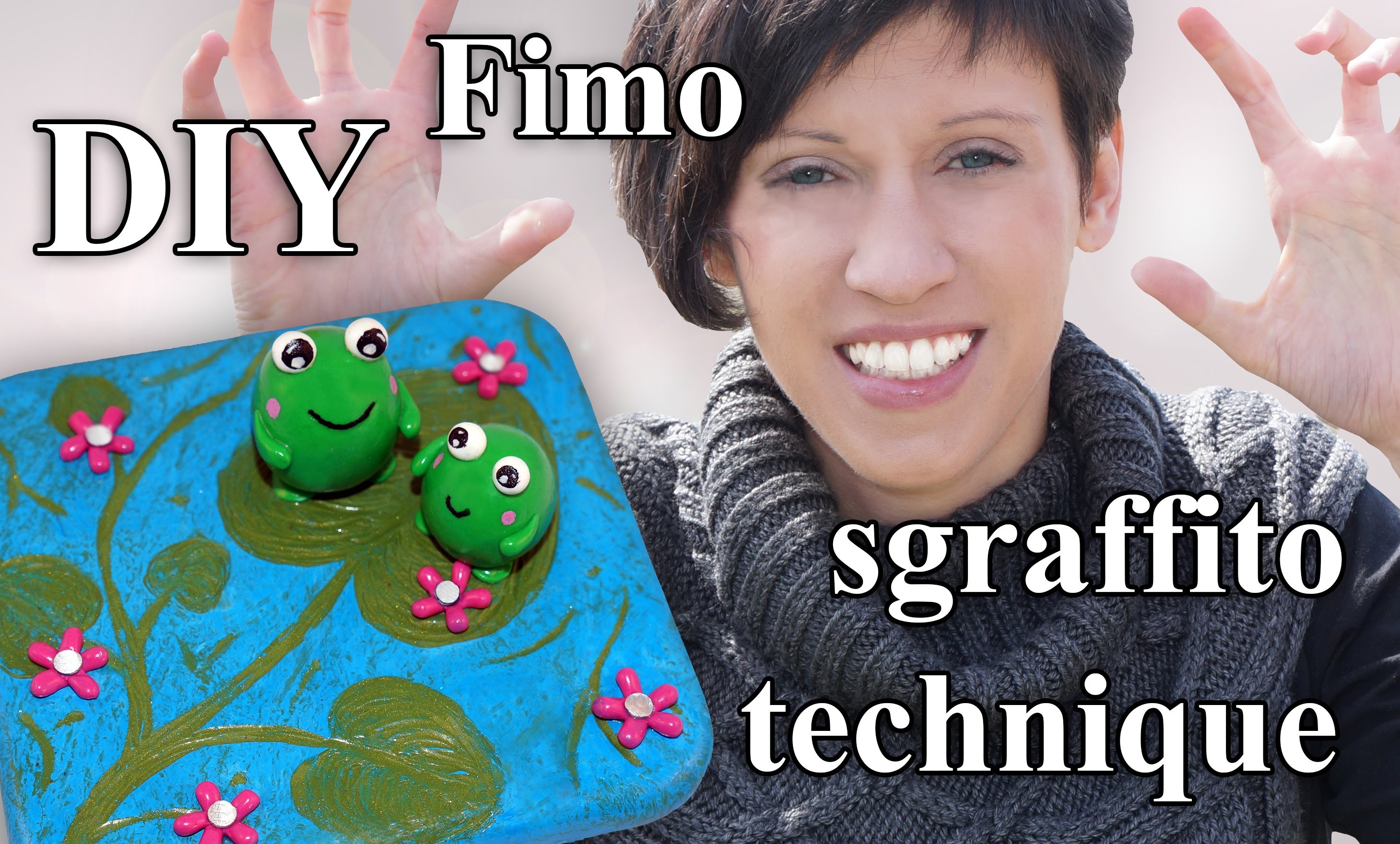 FIMO Sgraffito Froschteich: Polymer Clay Frog Pond - Tutorial [HD.DE] (EN-Sub)