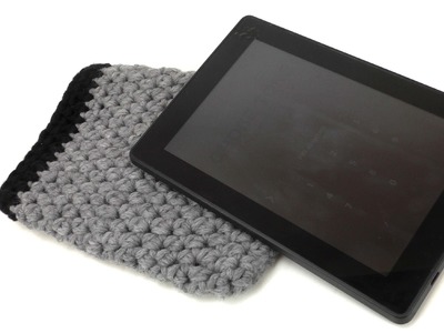 Häkeln Tablet Hülle Wolle E-Book Reader einfach für jede Größe halbe Stäbchen easy