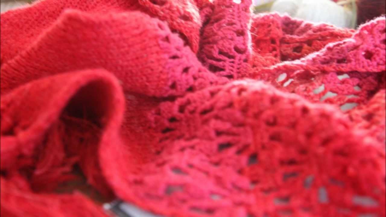 How to - chrochet and knit a red scarf - tutorial