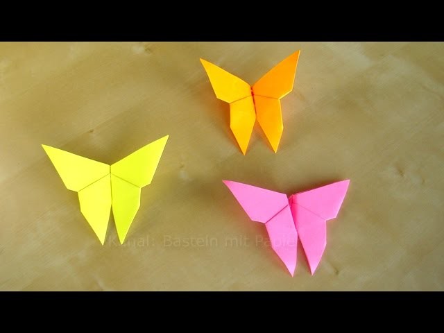 Basteln: Schmetterlinge falten - Origami Faltanleitung - Bastelanleitungen