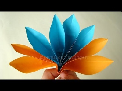 Papier falten: Origami Blume basteln - Einfache Blüte - Frühlingsbasteln