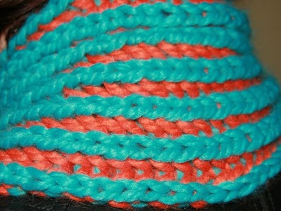 Schal oder Loop mit Patentmuster zweifärbig stricken