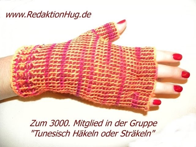Tunesisch Häkeln - Handschuhe - fingerlose Gärtnerhandschuhe - Veronika Hug