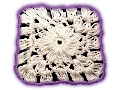 Wooly Flower Granny Square Häkelanleitung - Rosy Green Wool Linkshänder