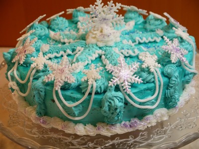 DIY FROZEN Elsa Cake Torte Tutorial Schneeflocke mit Buttercreme Frosting
