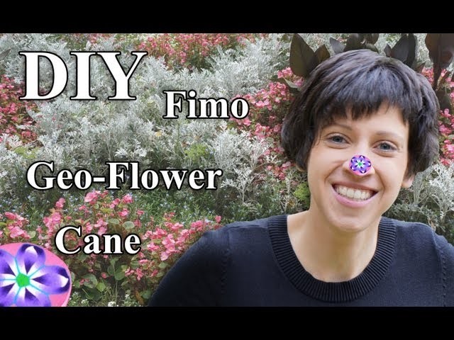 FIMO (Cane) Geometrische Blume: Polymer Clay Flower - Tutorial [HD.DE] (EN-Sub)