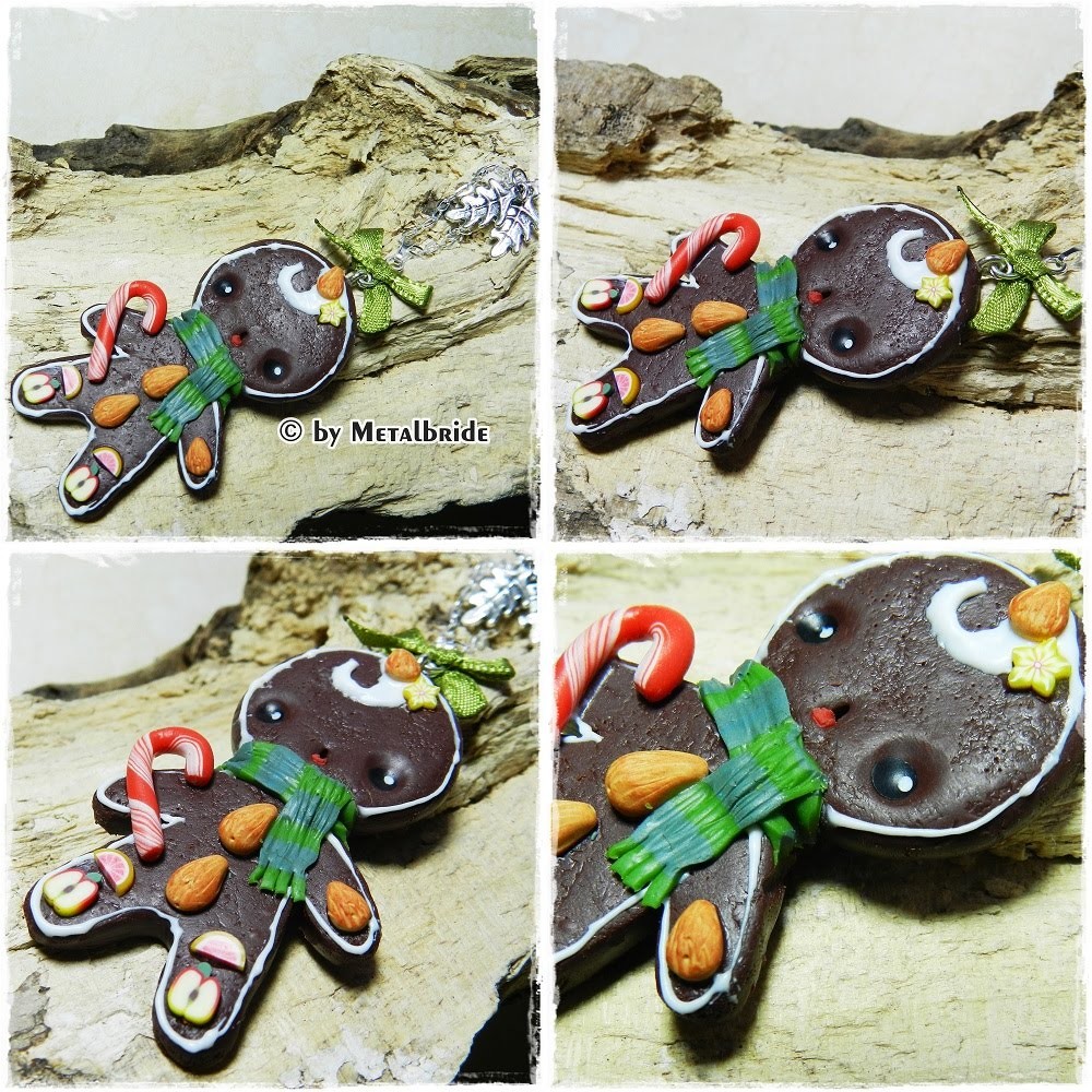 Let´s knet - Polymer Clay.Fimo Tutorial Gingerbreadman necklace