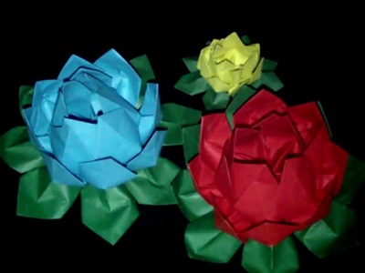 Origami Lotosblume: Faltanleitung [HD.deutsch]