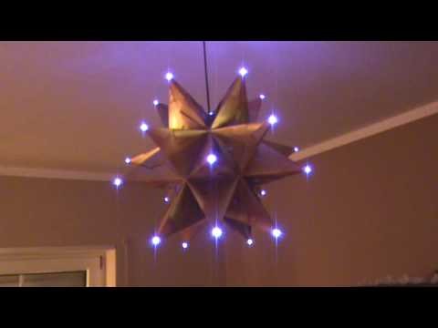Origami-Stern mit LED-Beleuchtung