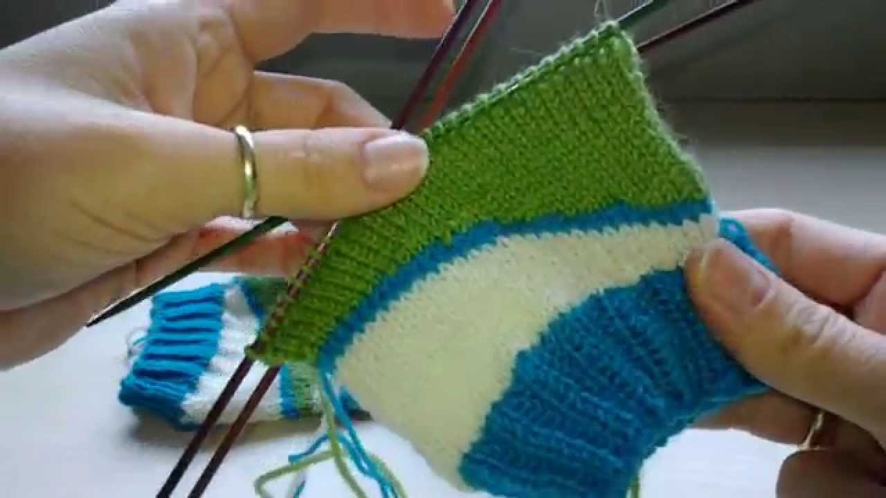 Socken mit verkürzten Reihen stricken - Teil 8