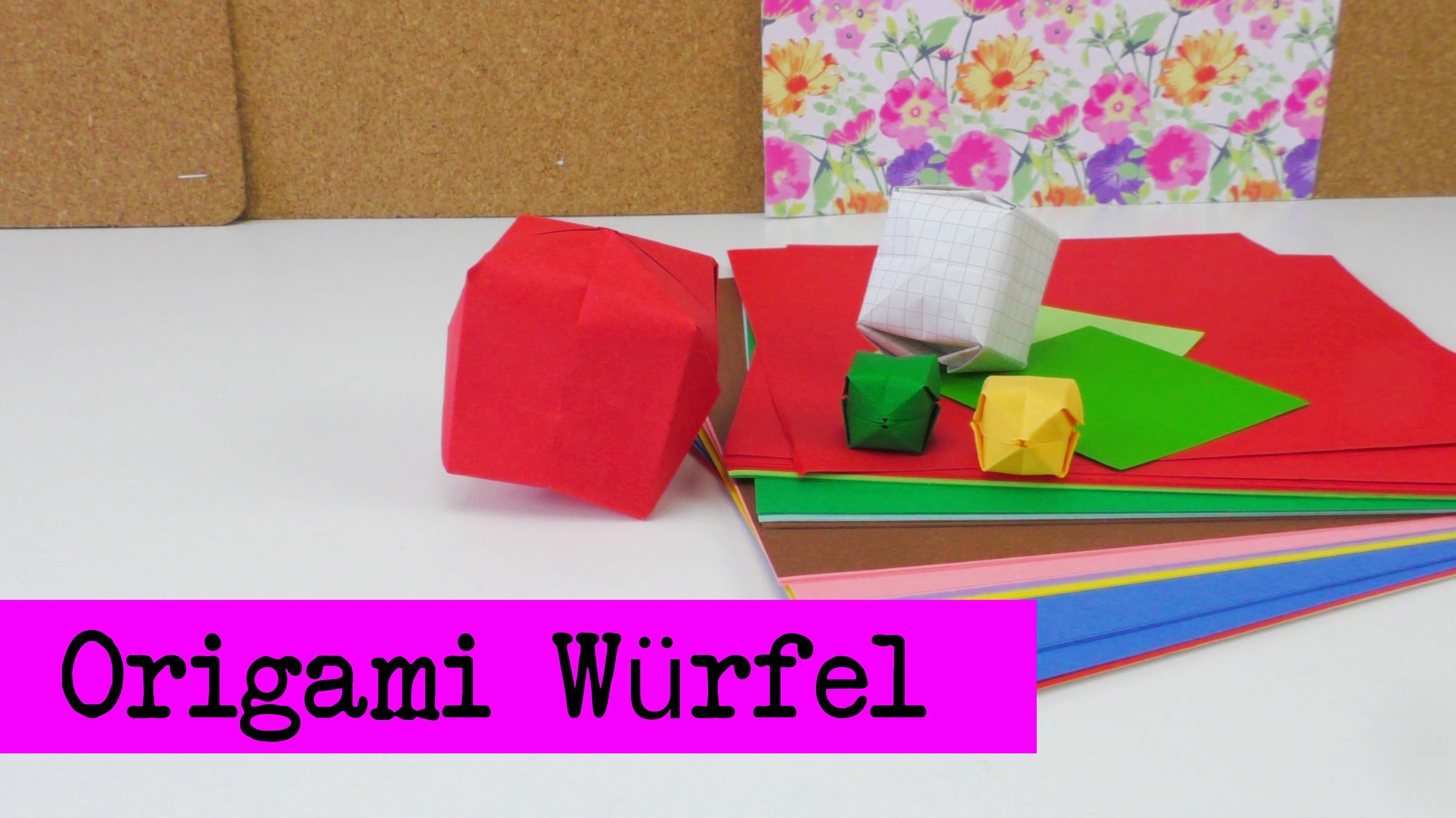 Würfel. Wasserbomben Origami DIY. Würfel aus Papier falten ganz einfach deutsch