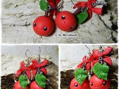 Let´s knet - Polymer Clay.Fimo Tutorial Kawaii Cherry earrings