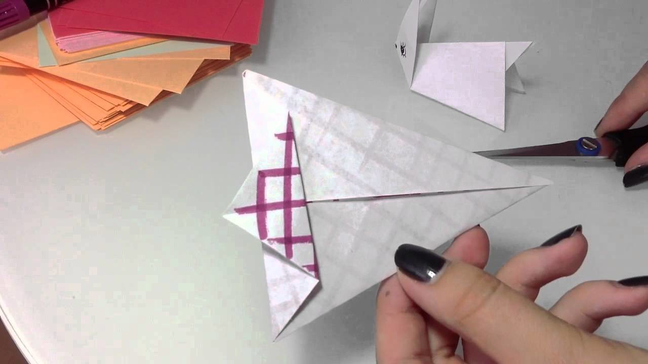 Origami Häschen selber basteln. Papier Häschen Anleitung