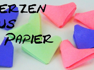 Origami Herz falten aus Papier DIY Anleitung. Origami Heart folding instructions Tutorial