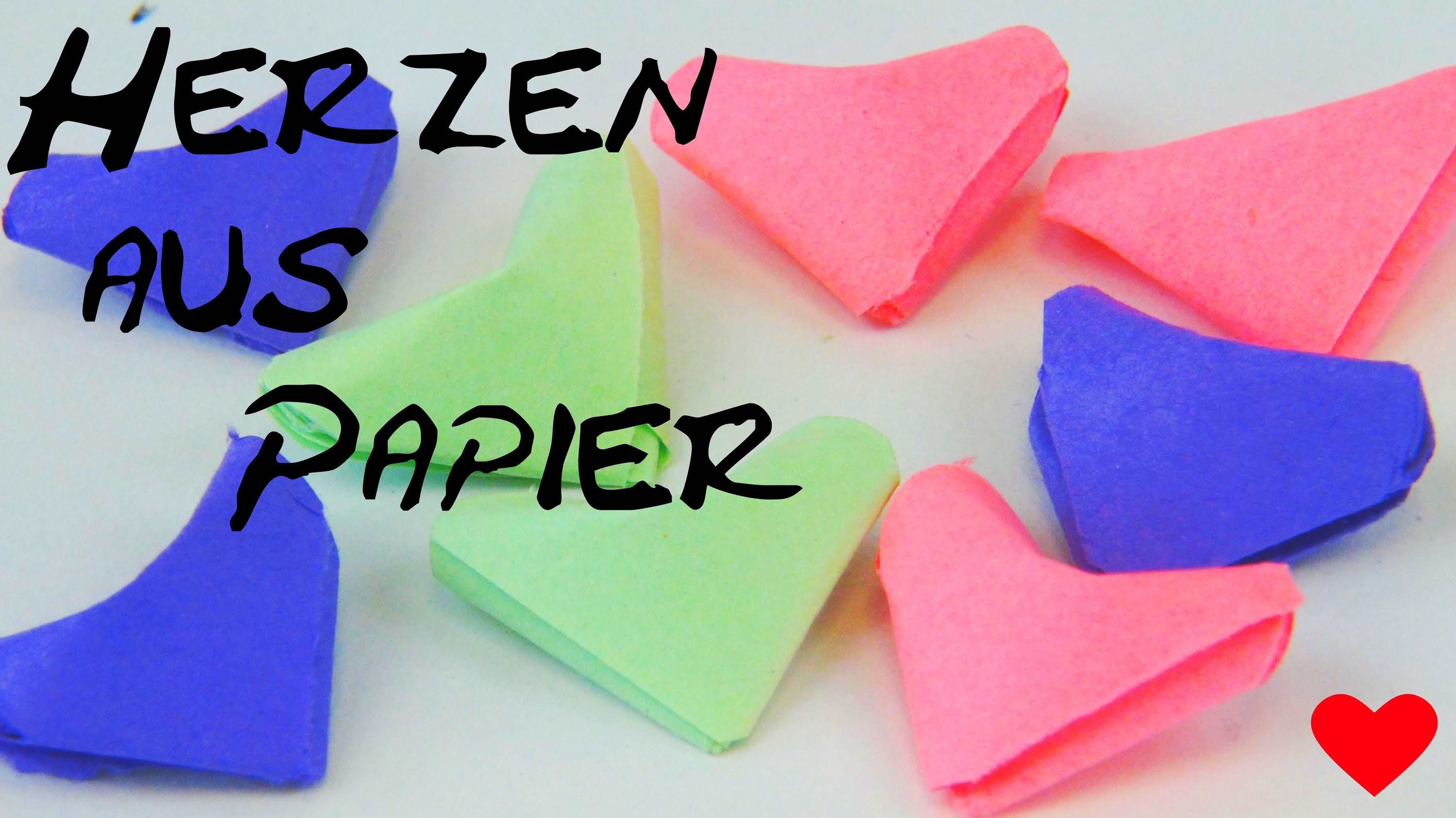 Origami Herz falten aus Papier DIY Anleitung. Origami Heart folding instructions Tutorial