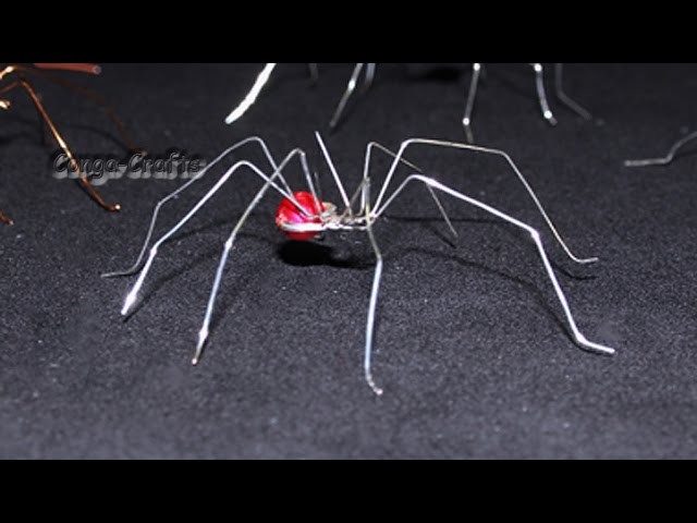 Schnelle Spinne aus Draht und Perlen - Halloween - DIY