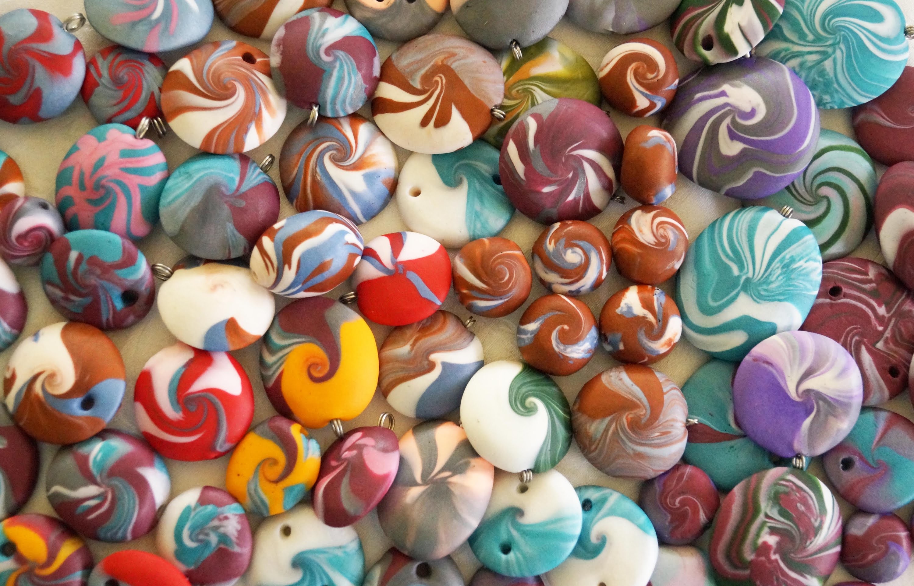 Swirl Perlen aus Pardo , Polymer Clay Beads