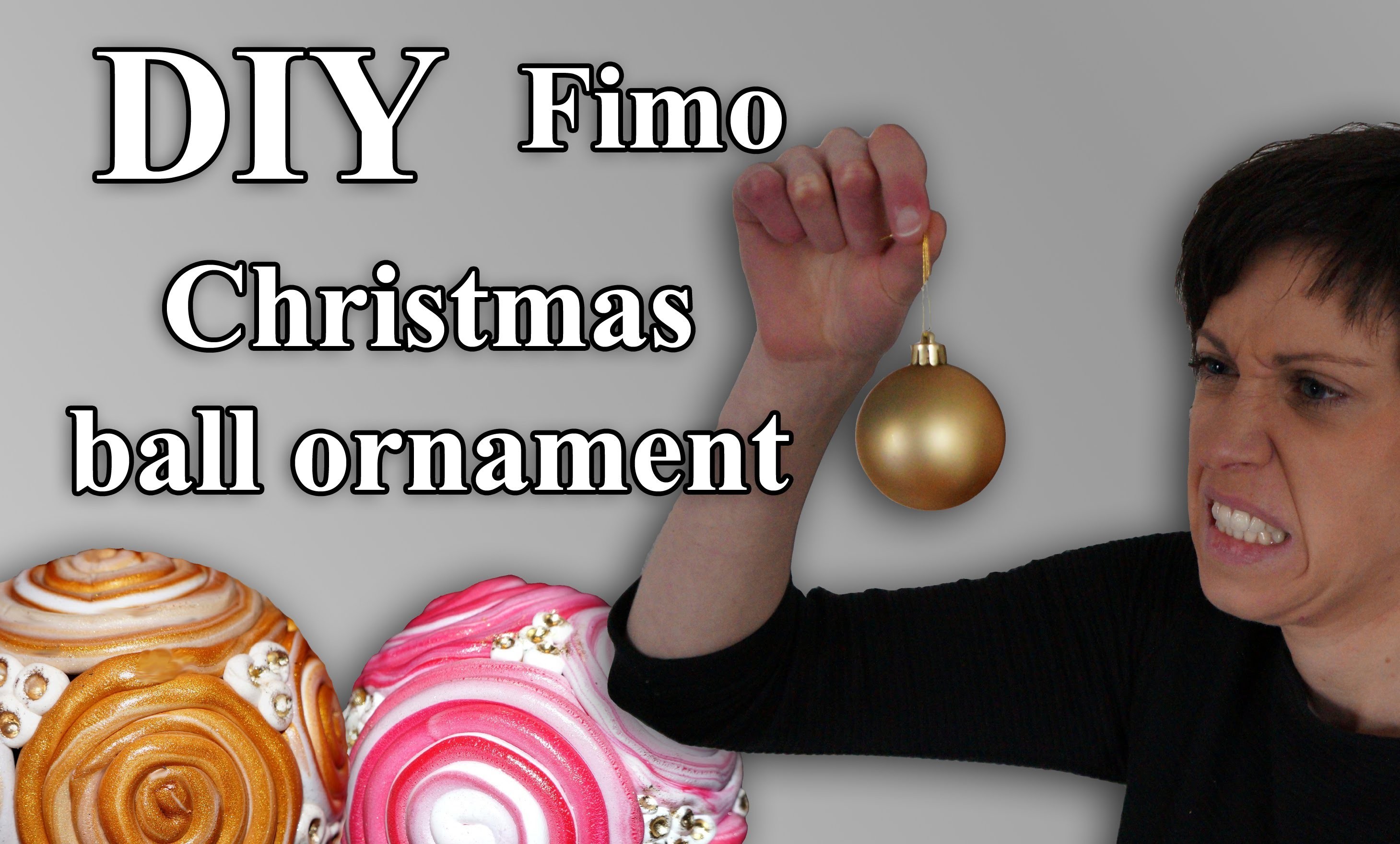 FIMO Christbaumkugeln: Polymer Christmas ball ornament - Tutorial [HD.DE] (EN-Sub)