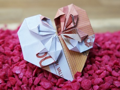 Geldschein falten Herz - Geldgeschenk zur Hochzeit, DIY Origami Tutorial Deutsch #TrauDirWasZu