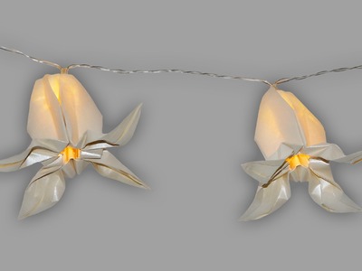 Origami Lampion Blume - Faltanleitung Lichterkette (Live erklärt)