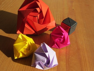 Origami Rose - Würfel Faltanleitung Teil1