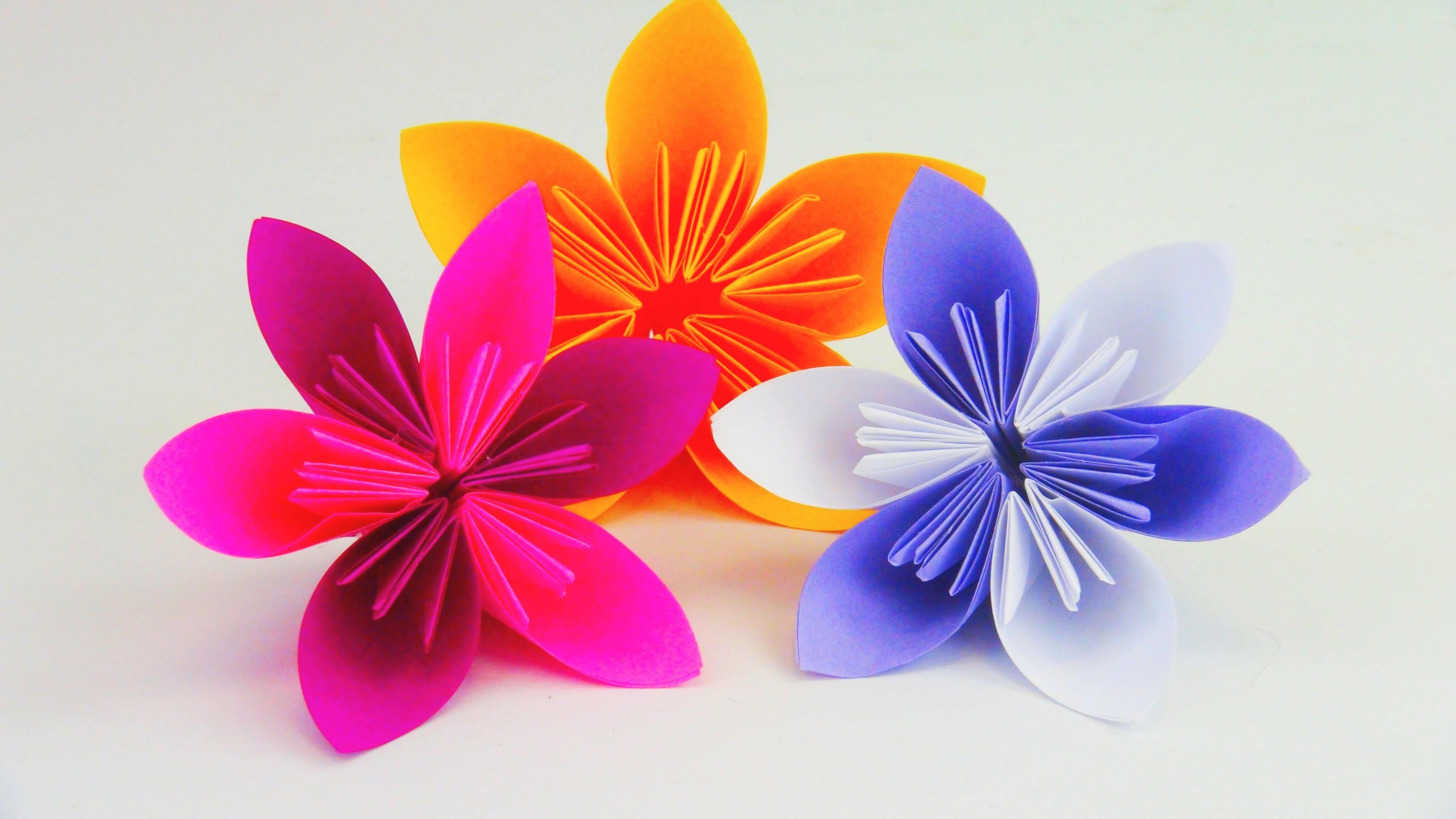 Blume Falten Origami DIY. Schöne Blumen für den Frühling. Ostern Anleitung | deutsch