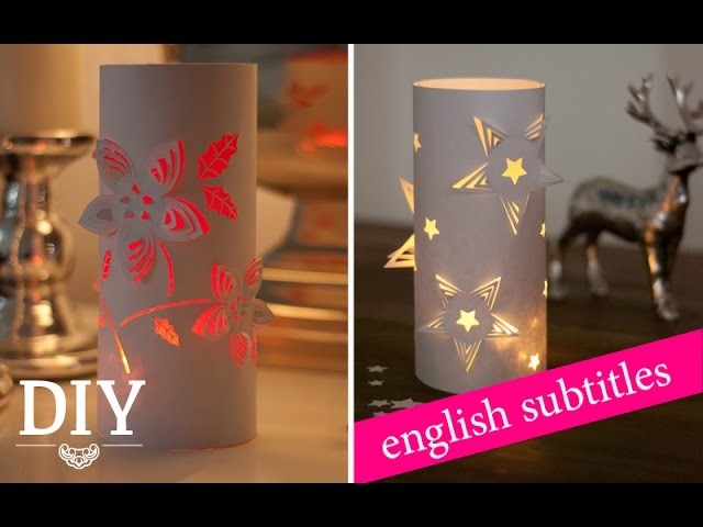 DIY: weihnachtliche 3D-Deko-Windlichter aus Papier. 3D wind lights made from paper | Deko Kitchen