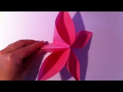 Origami Blume selber basteln - Papierblume falten