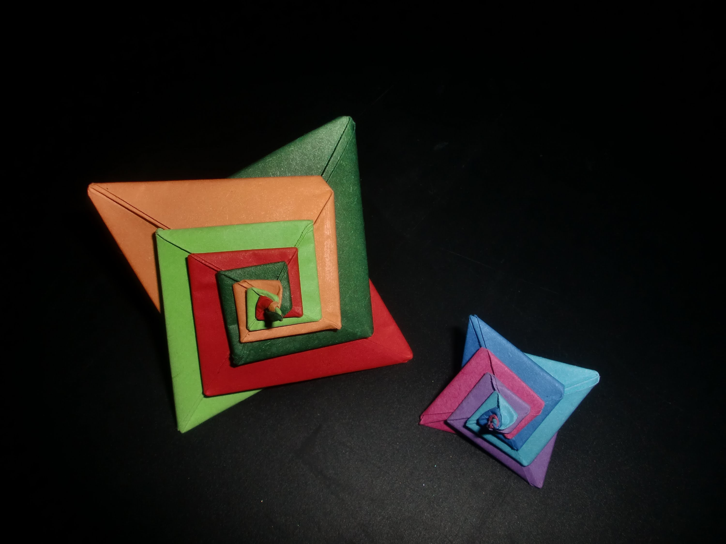 Origami Spiralstern: Coulored Stars - Tutorial [HD.deutsch]