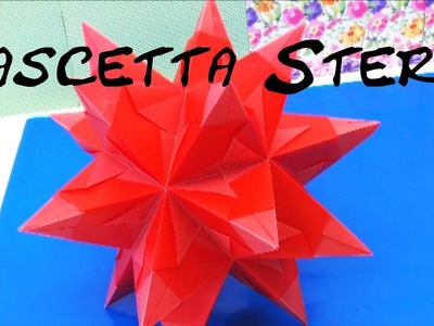 Sterne basteln aus Papier - Bascetta Stern Origami 3D Weihnachtsstern falten Tutorial | deutsch