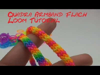 DIY flaches Quadrafisch Armband Loom Anleitung Deutsch Gabel. How To Rainbow Loom Quadra Fishtail
