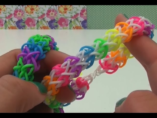 DIY zickzack Loom Armband mit Gabel Anleitung deutsch - Rainbow Loom zigzag bracelet with Fork