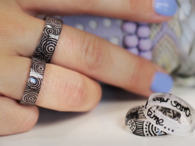 DIY Ringe aus Schrumpffolie - komplett selbst gestalten - Plastik, Muster, transparent