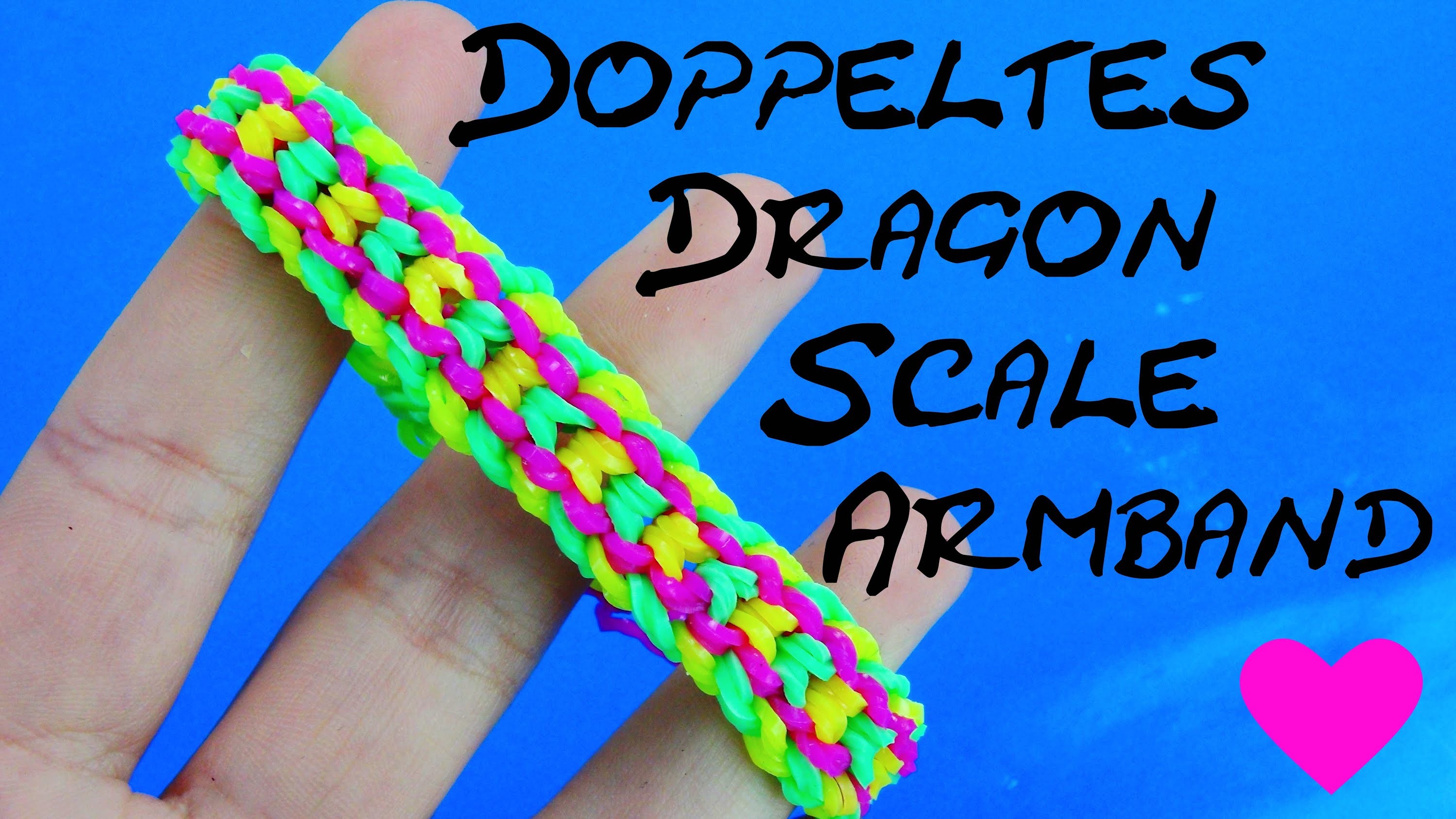 Loom Bands double dragon scale Doppeltes Dragonscale Armband Tutorial | deutsch