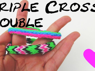 Loom Bandz Triple Cross Double Anleitung deutsch Tutorial | How To make rainbow loom triple bracelet