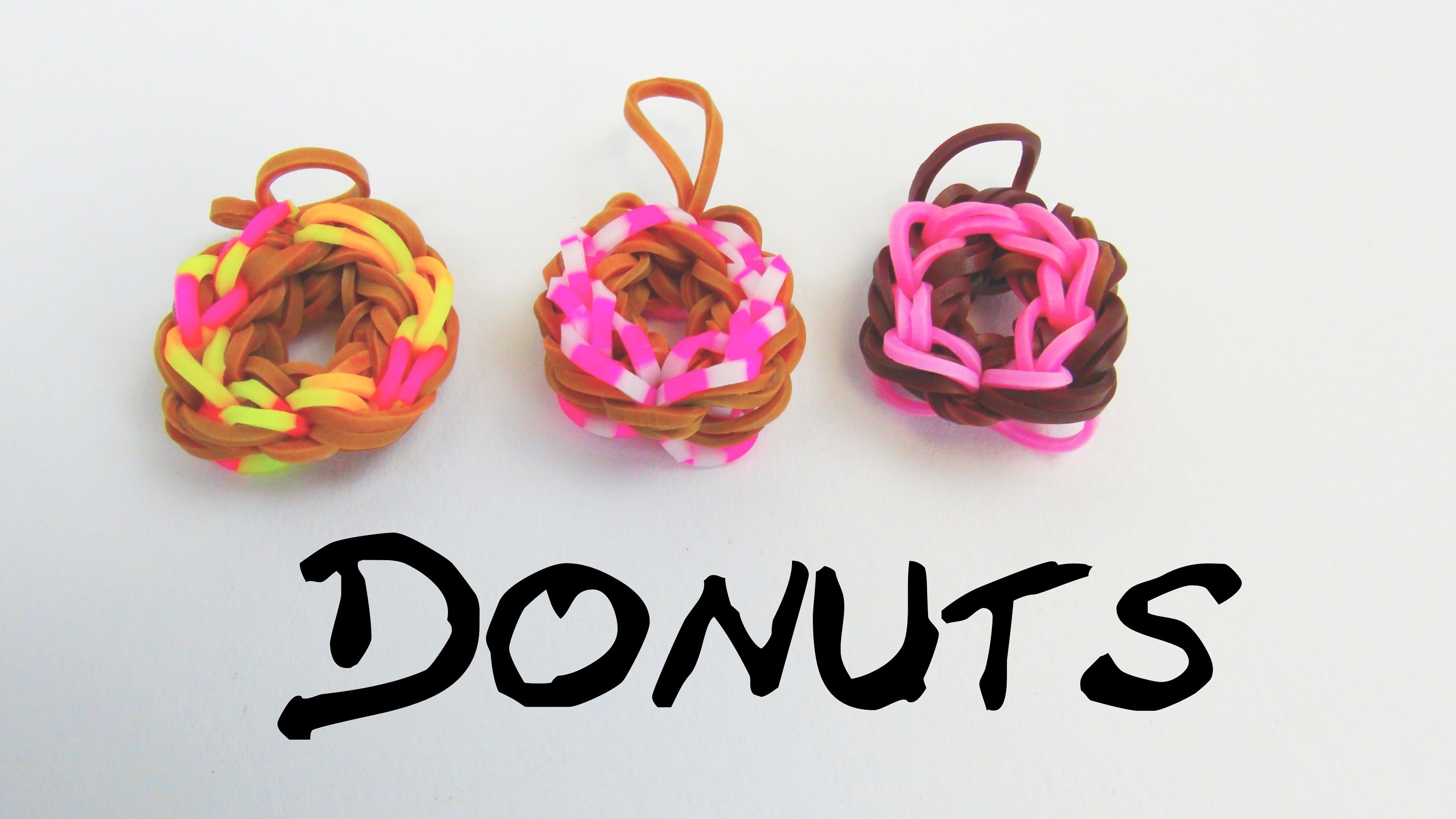 Rainbow Loom Frosted Donuts Charm Tutorial Easy. Doughnut Charms Anleitung | deutsch