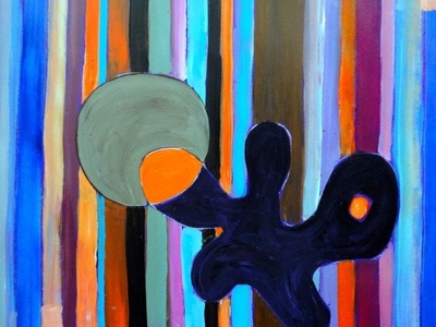 Acrylmalerei abstrakt   Streifen und Formen