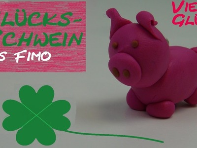 DIY Fimo Glücksschwein. Schweinchen-Anhänger als Geschenk aus Fimo (von Aniela. Anielas Fimo)
