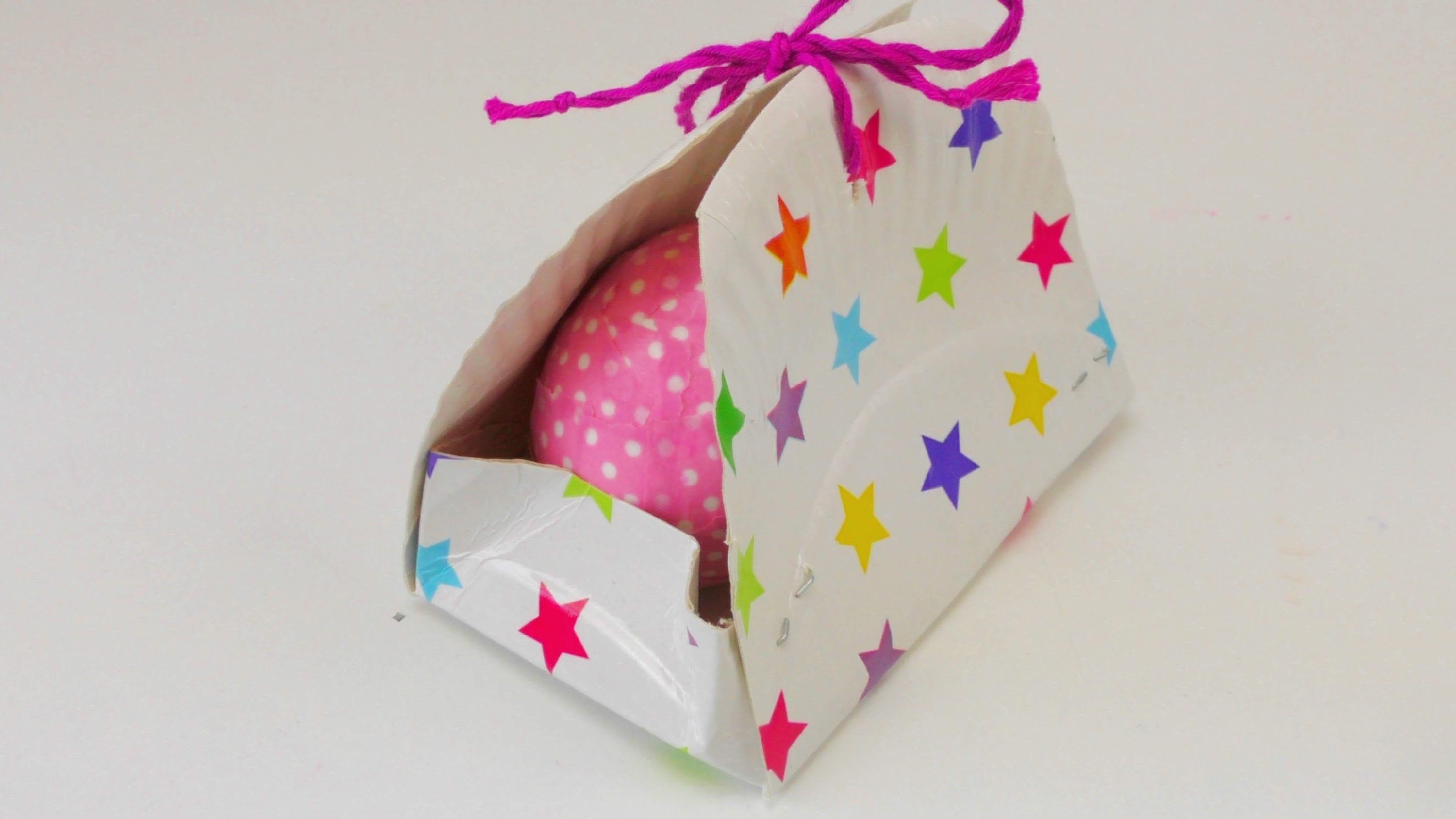 Geschenkbox DIY Ostern. Pappteller Box. Aufbewahrungsbox für Schminksachen deutsch