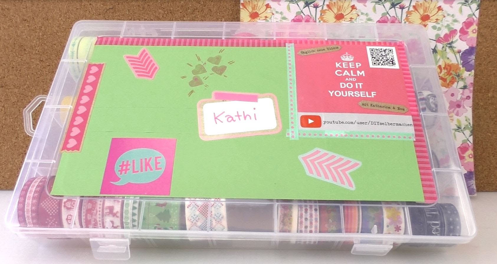 Kathis Washi Tape Box. Kathi präsentiert ihre neue Box. selbst gestaltet, zur Aufbewahrung