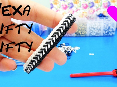 Loom Bands Hexa Fishtail 50.50 Rainbow Loom Band Bracelet. Armband How to | Tutorial | deutsch