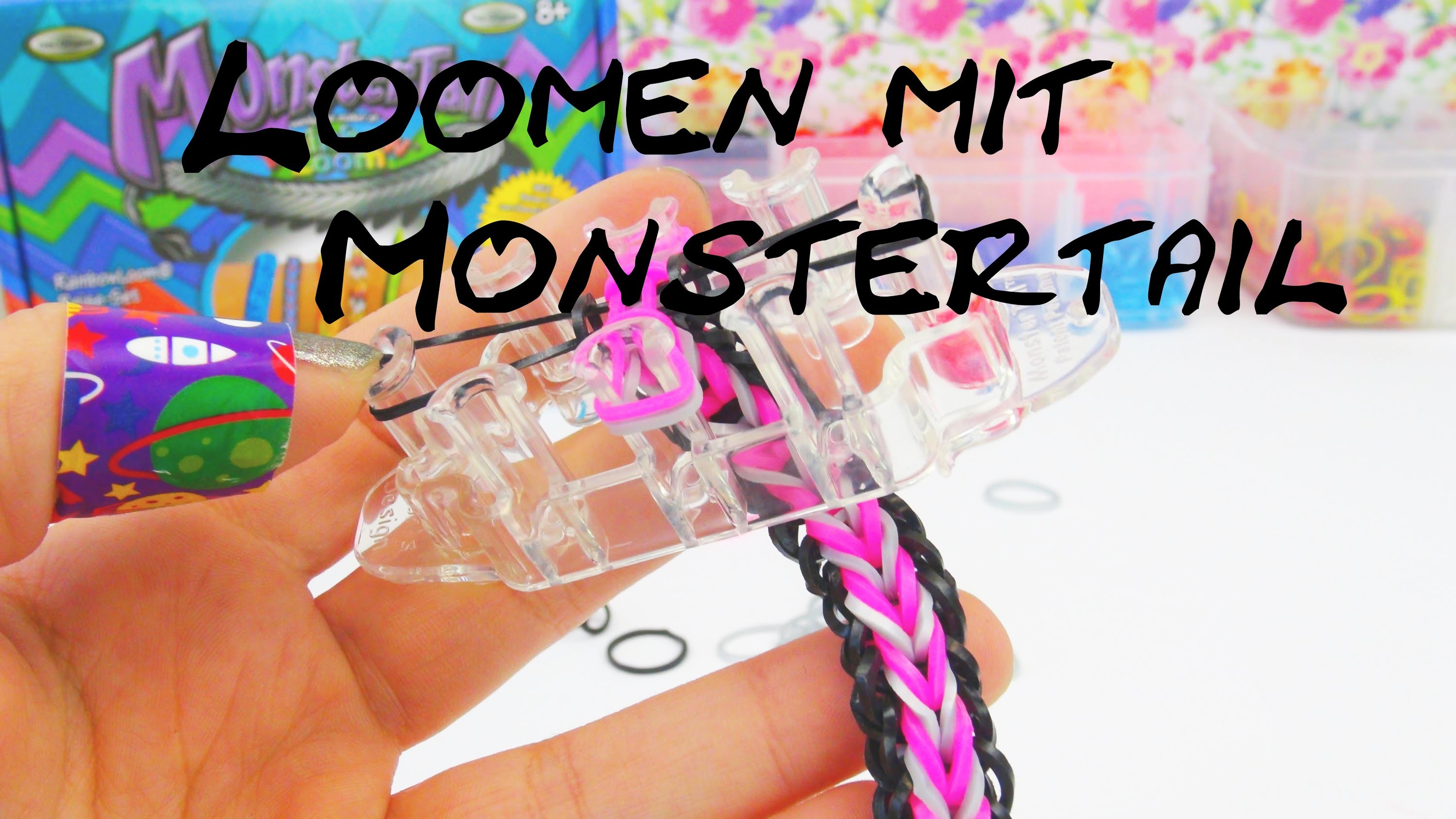 Rainbow Loom Monster Tail Fishtail Bracelet. Armband Loom Bands mit Monster Tail Tutorial | deutsch