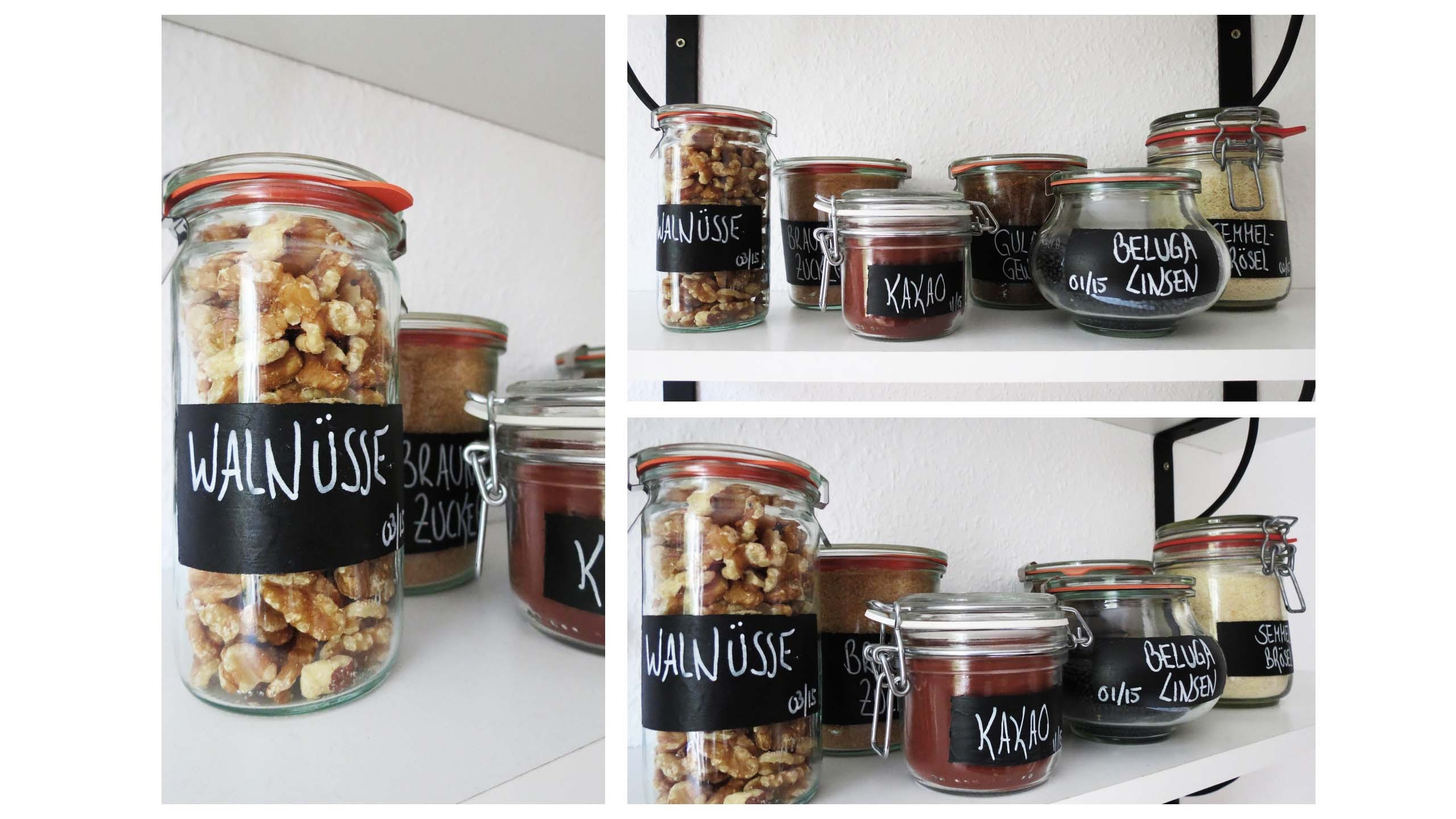 Beschriftete Einmachgläser * Tafelfarbe