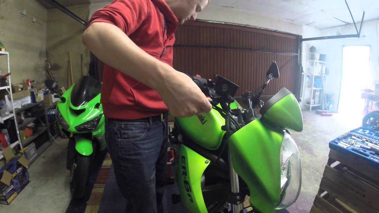 Motorrad Kawasaki ER6N Wechsel Bremshebel Armatur DIY HowTo Tutorial