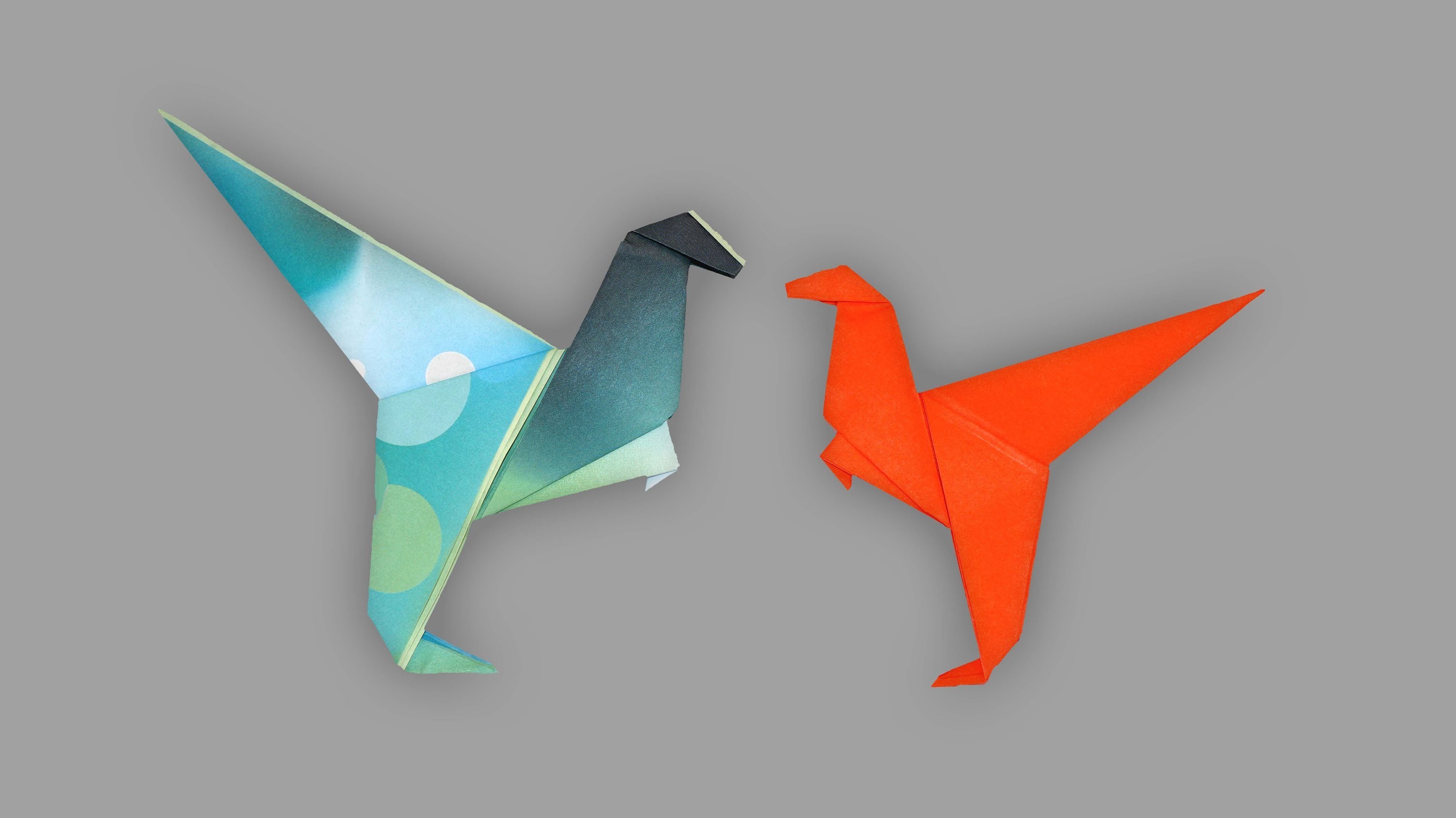Origami Dino (T-Rex): Faltanleitung (Live erklärt)