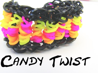 Candy Twist Rainbow Loom Bracelet. Armband Loom Bands Twisted Braclet Tutorial | deutsch