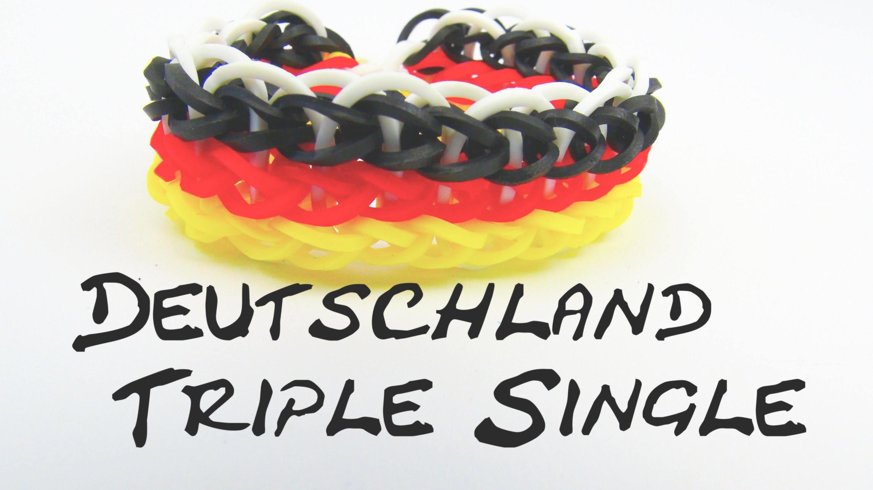 Loom Bands Triple Single Rainbow Loom Deutschland Farben Armband. Bracelet Tutorial | deutsch